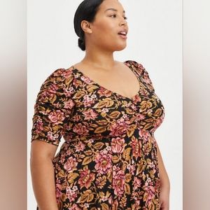 MINI STUDIO KNIT CINCH FRONT SKATER DRESS Torrid sz 3 NWT